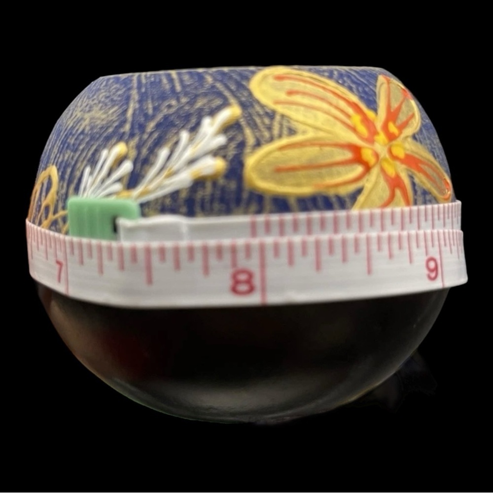 Floral Tea Light Wooden Votive Holders 4 Pcs Hand Painted Asian Inspired - Picture 5 of 10